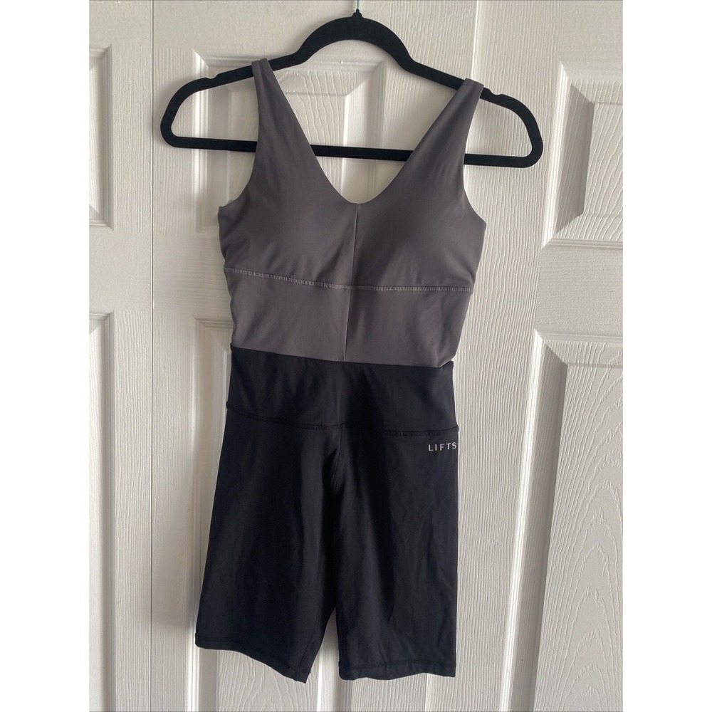 Women's Gray and Black One Piece Swimsuit